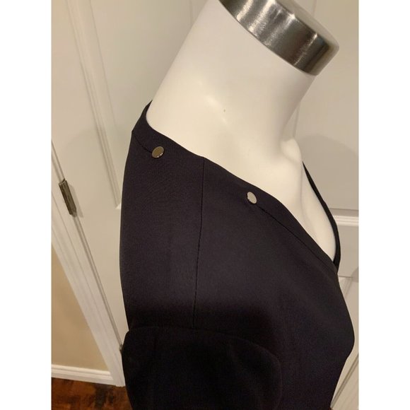 By Malene Birger Black Studded V-Neck Shift Dress, Size 6 (US) 38 (FR) NWT! - Picture 5 of 10